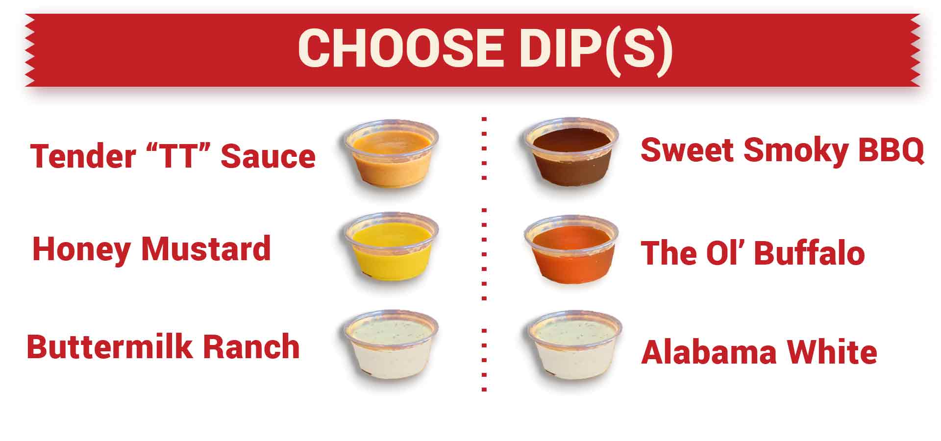 Choice of Dips Available